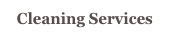 Cleaning Services